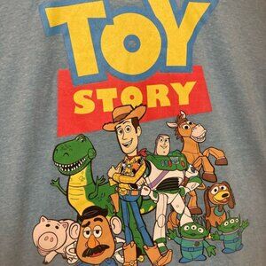 Toy Story blue graphic T-SHIRT Woody Buzz Rex Potato Head size M